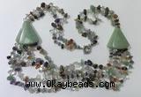 CGN786 23.5 inches stylish mixed gemstone chips necklaces