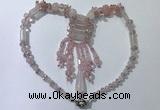 CGN810 19.5 inches chinese crystal & rose quartz statement necklaces