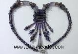 CGN811 19.5 inches chinese crystal & amethyst statement necklaces