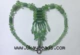 CGN817 19.5 inches chinese crystal & green aventurine statement necklaces