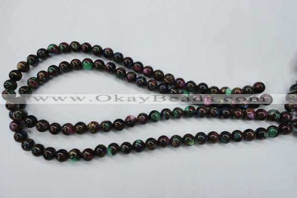 CGO02 15.5 inches 6mm round gold multi-color stone beads