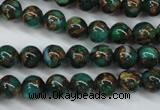 CGO101 15.5 inches 6mm round gold green color stone beads