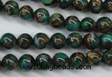 CGO102 15.5 inches 8mm round gold green color stone beads