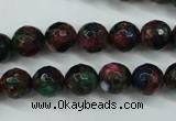 CGO11 15.5 inches 6mm faceted round gold multi-color stone beads