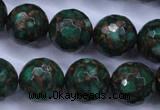 CGO118 15.5 inches 20mm faceted round gold green color stone beads