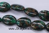 CGO147 15.5 inches 12*16mm oval gold green color stone beads