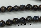 CGO161 15.5 inches 6mm round gold blue color stone beads