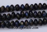 CGO181 15.5 inches 5*8mm rondelle gold blue color stone beads