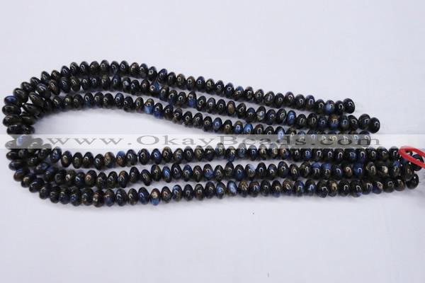 CGO181 15.5 inches 5*8mm rondelle gold blue color stone beads