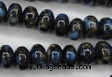 CGO182 15.5 inches 8*12mm rondelle gold blue color stone beads