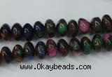 CGO21 15.5 inches 5*8mm rondelle gold multi-color stone beads