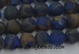 CGO261 15.5 inches 6mm round matte gold multi-color stone beads