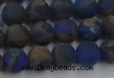 CGO262 15.5 inches 8mm round matte gold multi-color stone beads