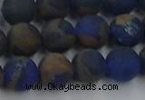 CGO263 15.5 inches 10mm round matte gold multi-color stone beads