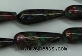 CGO28 15.5 inches 8*20mm teardrop gold multi-color stone beads