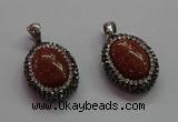 CGP1509 18*25mm oval goldstone pendants wholesale