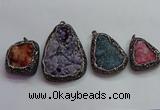 CGP1543 35*40mm - 45*70mm freeform druzy agate pendants