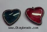 CGP1549 48*50mm - 50*55mm heart agate pendants wholesale