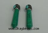 CGP173 10*55mm sticks turquoise gemstone pendants wholesale