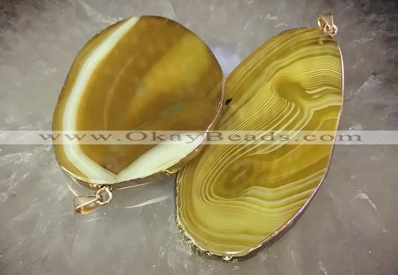 CGP2011 30*50mm - 50*80mm freeform agate slab pendants wholesale