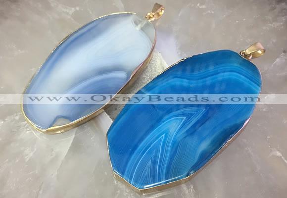 CGP2016 30*50mm - 50*80mm freeform agate slab pendants wholesale