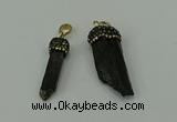 CGP205 6*30mm - 15*40mm sticks black tourmaline pendants