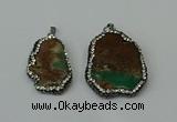 CGP221 20*35mm - 30*40mm freeform australia chrysoprase pendants