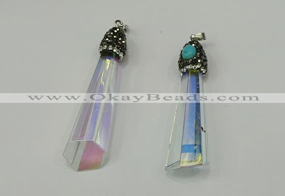 CGP250 15*65mm sticks crystal glass pendants wholesale