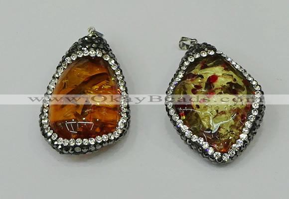 CGP276 28*40mm - 30*45mm freeform synthetic amber pendants