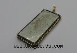 CGP3021 30*60mm - 40*60mm rectangle green apple jasper pendants