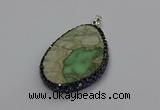 CGP3027 35*50mm - 40*65mm freeform green apple jasper pendants