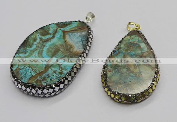 CGP3033 35*50mm - 40*65mm freeform ocean agate pendants