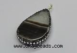 CGP3045 30*45mm - 35*60mm flat teardrop druzy agate pendants