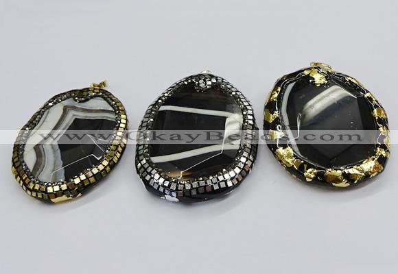 CGP3073 50*65mm - 55*70mm freeform agate gemstone pendants