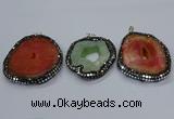 CGP3086 40*50mm - 50*65mm freeform druzy agate pendants