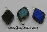 CGP3103 25*40mm diamond druzy agate pendants wholesale