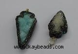 CGP3106 20*40mm - 25*45mm arrowhead druzy agate pendants