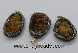 CGP3127 30*50mm - 35*55mm freeform druzy agate pendants