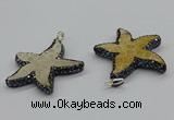 CGP3153 45*50mm starfish fossil coral pendants wholesale