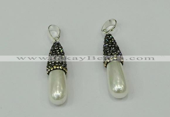 CGP318 8*30mm teardrop pearl shell pendants wholesale