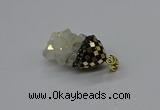 CGP3181 15*20mm - 15*35mm nuggets plated druzy quartz pendants