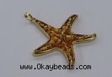 CGP3231 55*58mm starfish druzy agate pendants wholesale