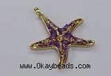 CGP3232 55*58mm starfish druzy agate pendants wholesale