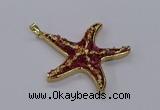 CGP3233 55*58mm starfish druzy agate pendants wholesale