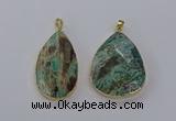 CGP3278 30*45mm - 35*50mm faceted teardrop ocean agate pendants