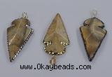 CGP3289 25*55mm - 28*55mm arrowhead agate pendants wholesale