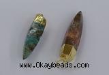 CGP3330 13*50mm - 15*60mm faceted bullet ocean agate pendants