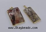 CGP3334 25*50mm - 35*55mm rectangle crazy lace agate pendants