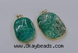 CGP3337 35*45mm - 35*50mm oval fossil coral pendants