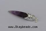 CGP3365 15*50mm - 16*65mm sticks amethyst gemstone pendants